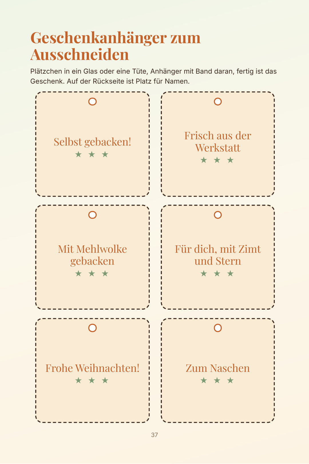 Geschenkanhänger zum Ausschneiden