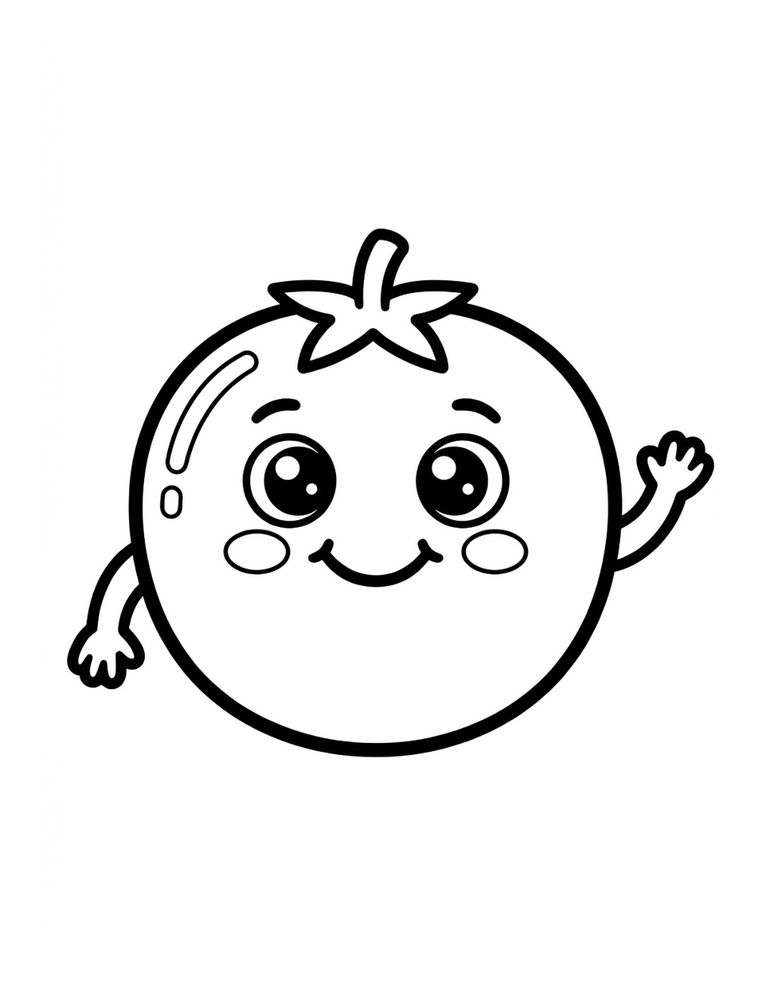 Tomate — Ausmalseite zum Selbstausmalen