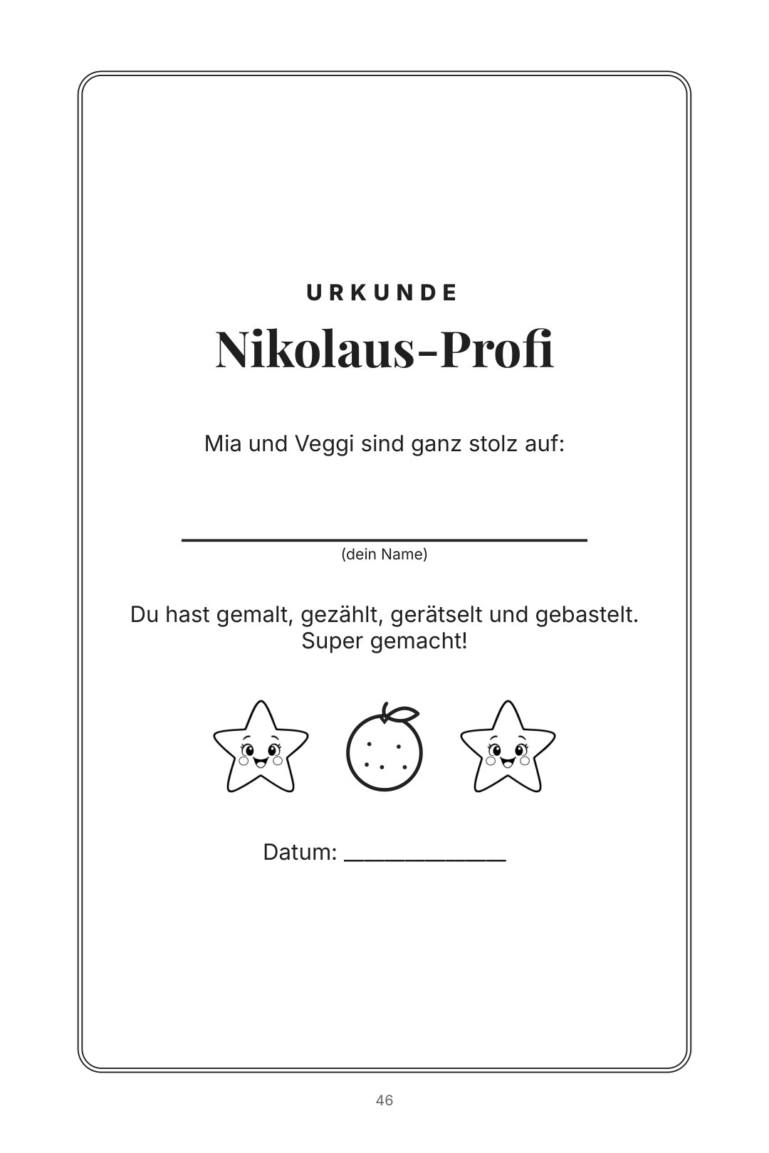 Die Urkunde für echte Nikolaus-Profis