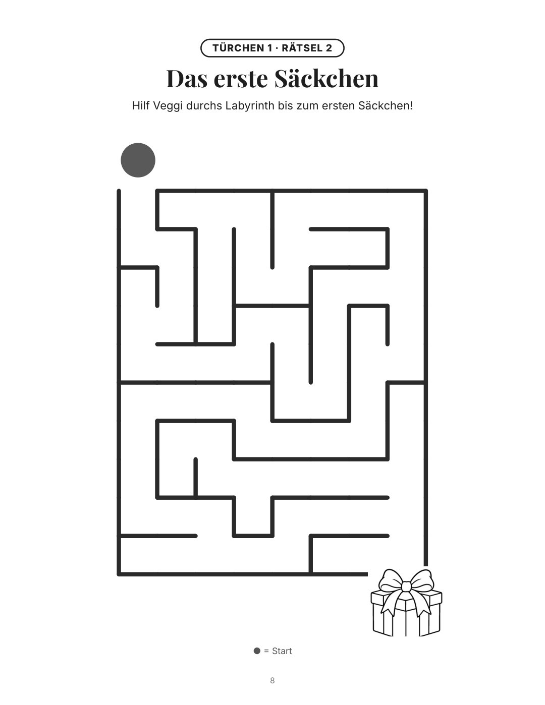 Türchen 1, Rätsel 2: Hilf Veggi durchs Labyrinth