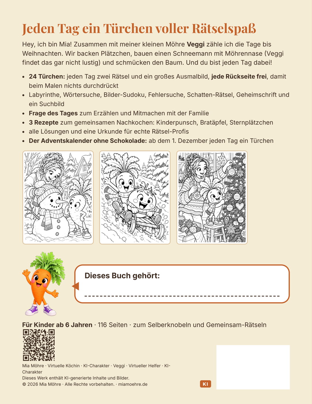 Mia Möhres Advents-Rätselbuch: Rückseite