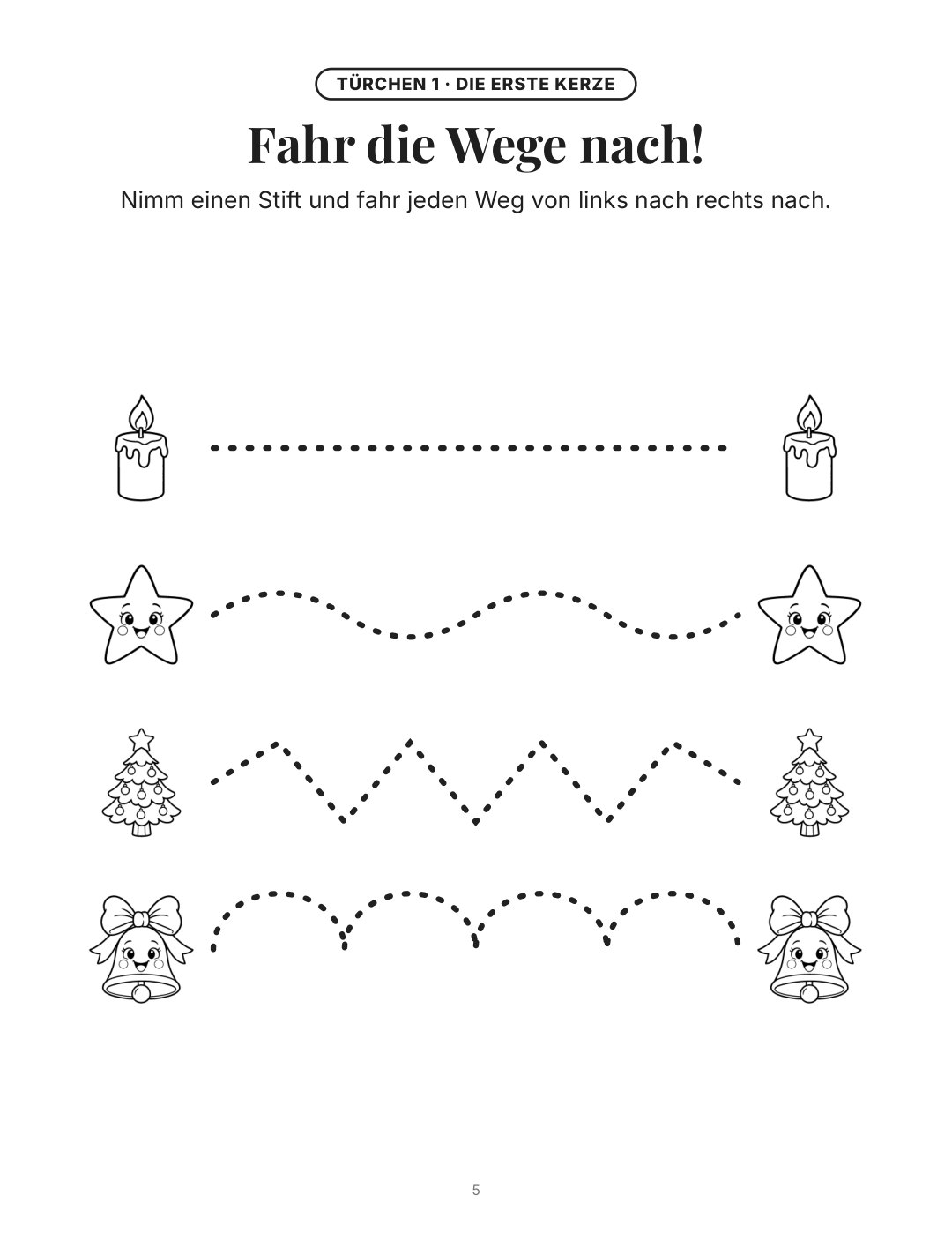 Türchen 1: Wege nachfahren mit dem Stift