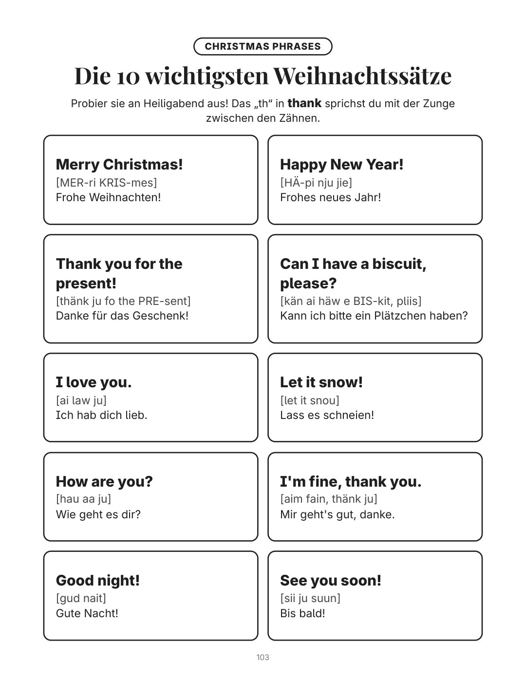 Christmas phrases: die 10 wichtigsten Weihnachtssätze