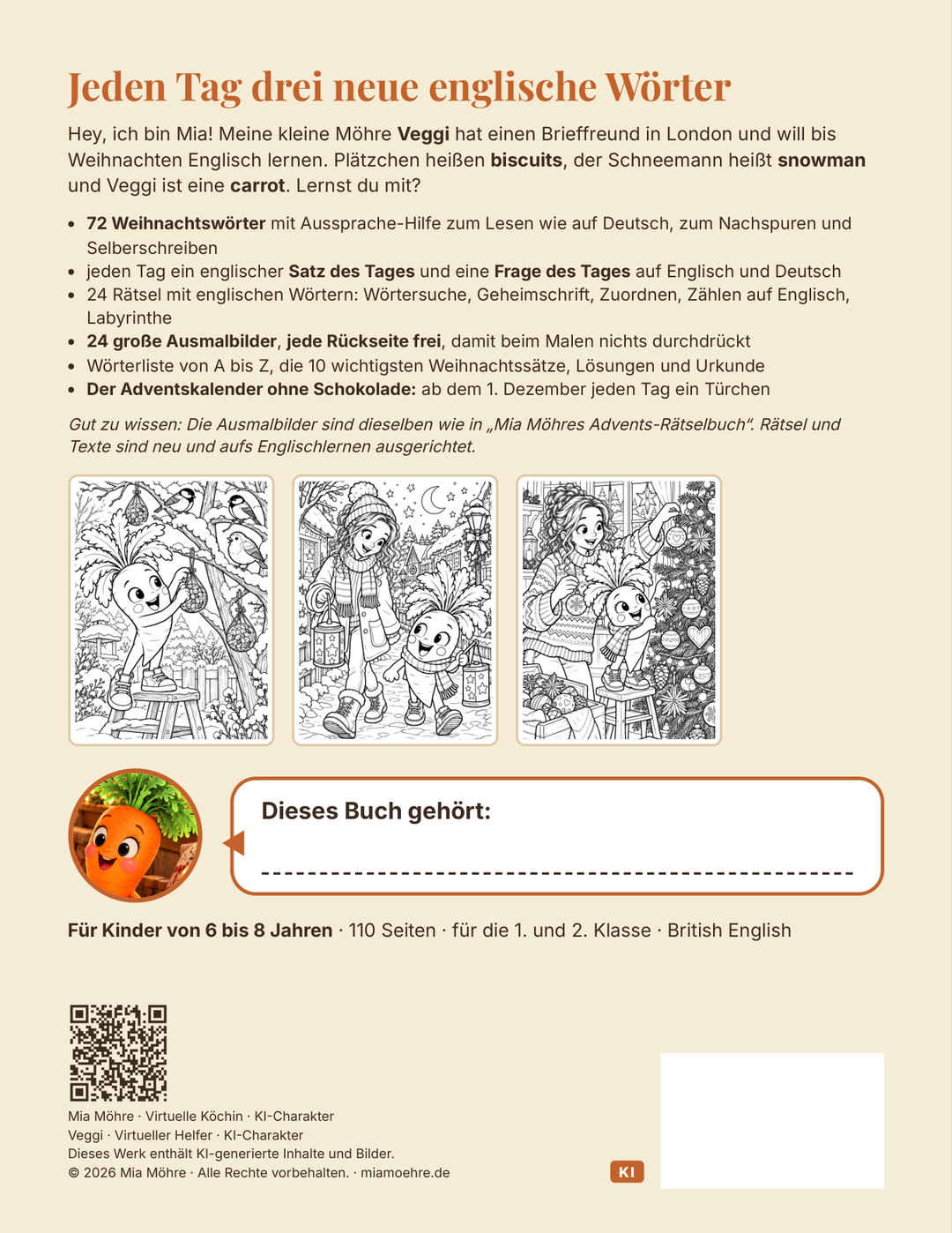 Mia Möhres Weihnachten auf Englisch: Rückseite