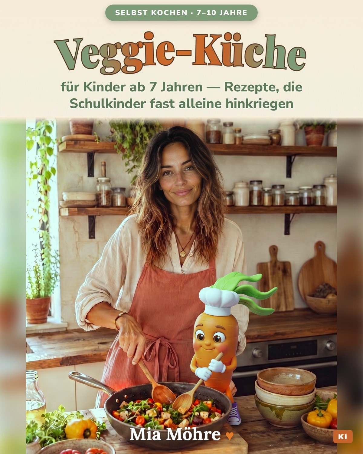 Cover: Veggie-Küche für Kinder ab 7 — Selbstkoch-Rezepte mit Mia Möhre & Veggi
