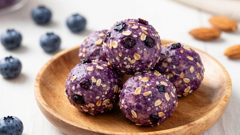 Blaubeer-Mandel-Energiebällchen